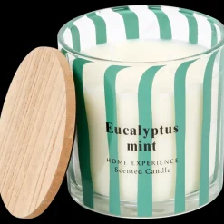 Bougie parfumée dans verre à motif rayé | Action FR Discount