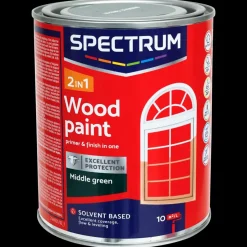 Spectrum Laque satinée pour bois 2-en-1 Vert moyen Vert 750 ml | Action FR New