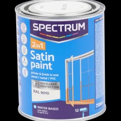 Spectrum Peinture satinée 2-en-1 RAL 9010 Blanc 750 ml | Action FR Online