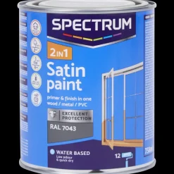 Spectrum Peinture satinée 2-en-1 RAL 7043 Gris 750 ml | Action FR Hot