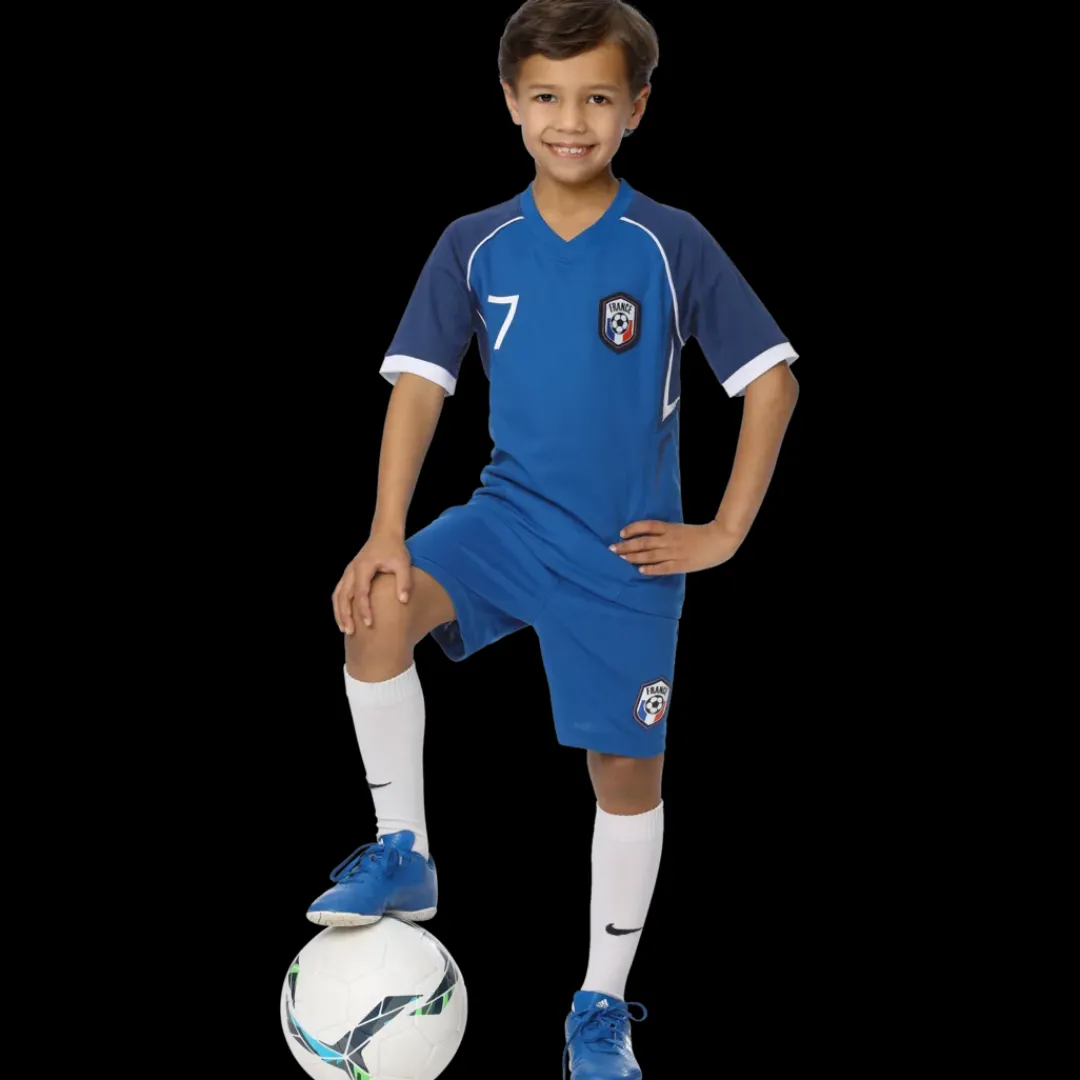 Tenue de football aux couleurs de la France Bleu Homme | Action FR Discount